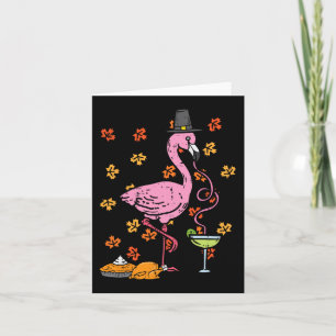 Tarjeta Peregrino de Acción de Gracias Flamingo Cae Hombre