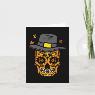 Tarjeta Peregrino de la Calavera de Azúcar de Acción de Gr