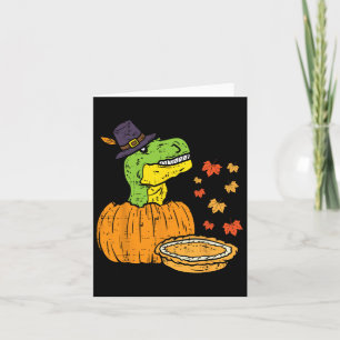 Tarjeta Peregrino Trex Dinosaurio Calabaza Pie de Acción d