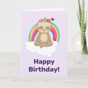 Tarjeta Pereza pacífica Meditating reservado cumpleaños