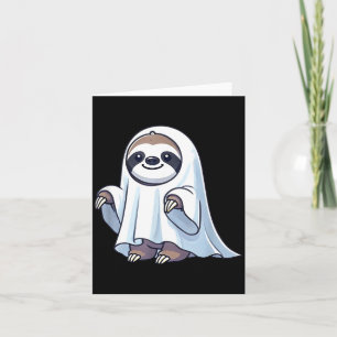 Tarjeta Perezoso de Halloween lindo fantasma dibujo animad