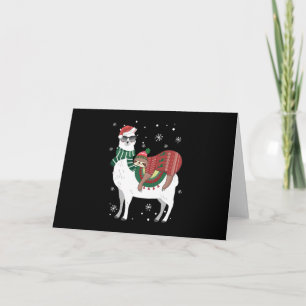 Tarjeta Perezoso de Navidad montando Llama
