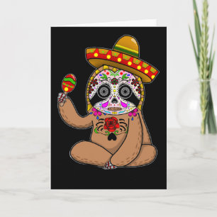 Tarjeta Perezoso del Cinco De Mayo Halloween Día De Muerto
