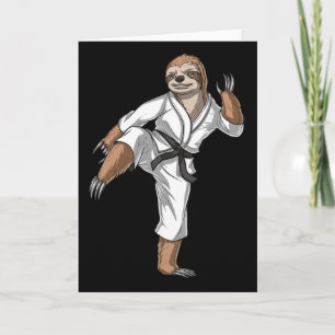 Tarjeta Perezoso Karate Kickboxing Taekwondo Muay Thai Art
