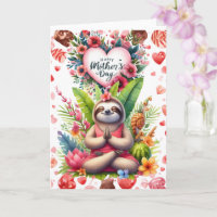 Perezoso para el Día de la Madre con flores