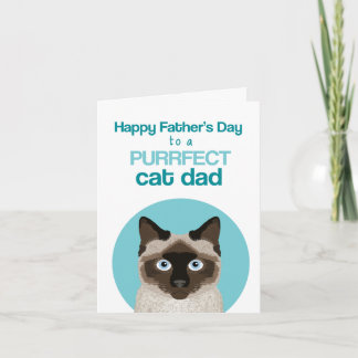 Tarjeta Perfección del Día del Padre de Gatos Siamés
