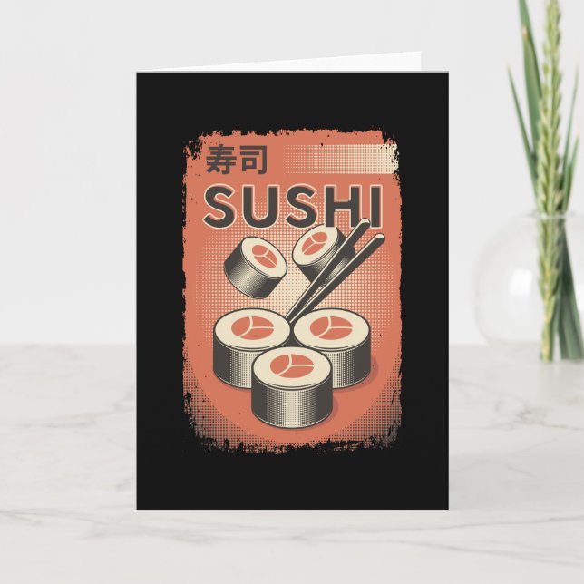 Tarjeta Perfect Japanese Sushi Food | Vintage Style Design (Anverso)