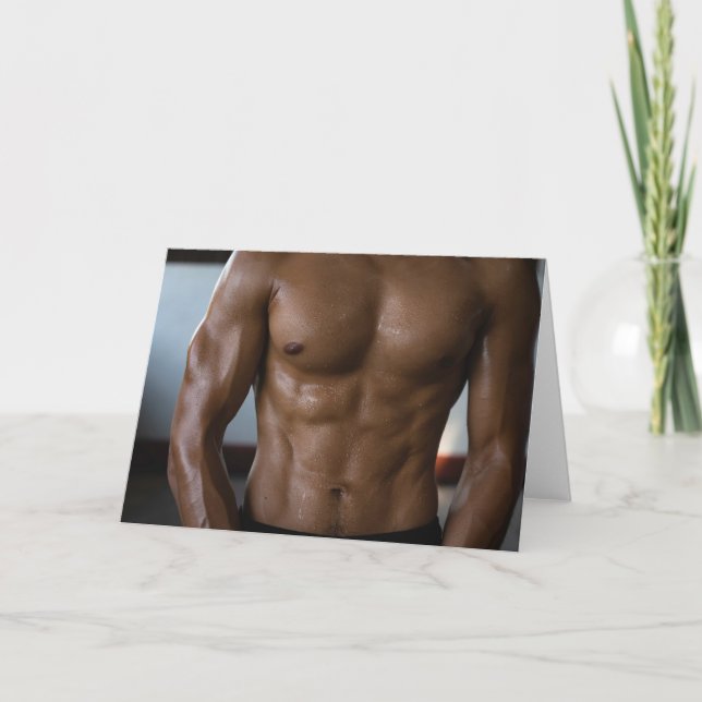 Tarjeta Perfect Perspiration Hot Guy Greetings Card (Anverso)