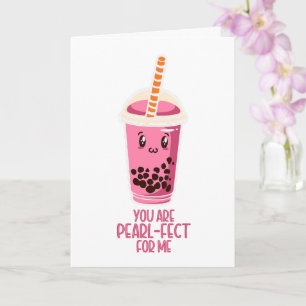 Tarjeta Perfecto para mí bebida de té de perlas boba kawai