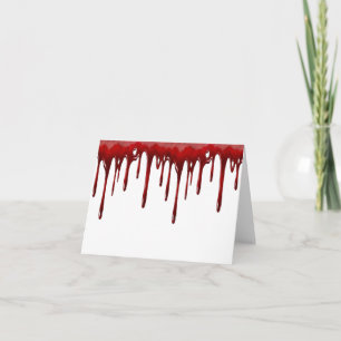 Tarjeta Perforaciones de sangre en sangre en blanco