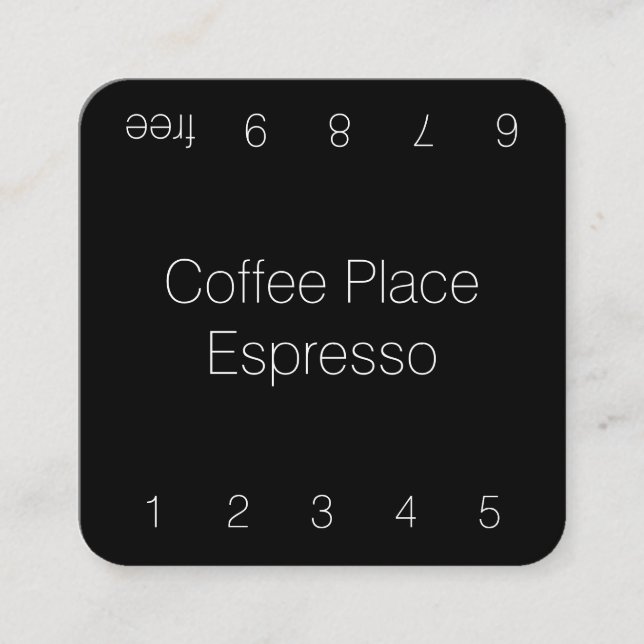 Tarjeta perforada oscura fina simple del café de (Anverso)