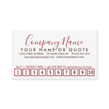 tarjeta perforadora de fidelidad de golpes de rojo