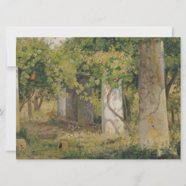 Tarjeta Pérgola Con Uvas De Vino (Paisaje De Viñedo) (Anverso)