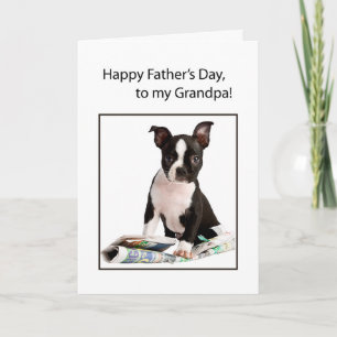 Tarjeta Periódico divertido del perro del día de padre del