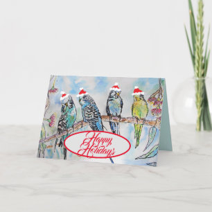 Tarjeta Periquitos de Santa divertidos días festivos de Na