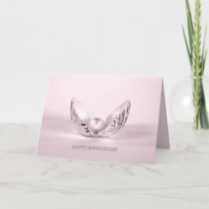 Tarjeta perla en el aniversario del boda de las conchas ma