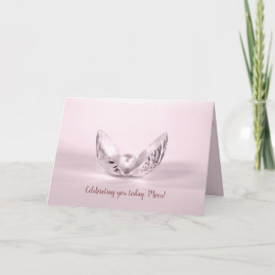 Tarjeta perla rosa en el día de la madre