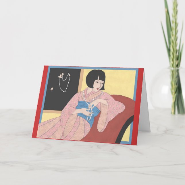 Tarjeta Perlas del art déco (Anverso)