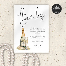 Tarjeta Perlas Modernas Glass Prosecco Ducha Bridal Gracia