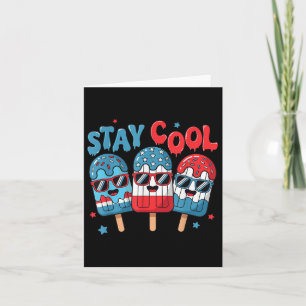 Tarjeta Permanezca Guay Popsicle 4 De Julio Niños Bandera