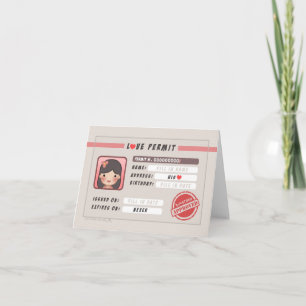 Tarjeta Permiso de amor para historias de HJ - Chica