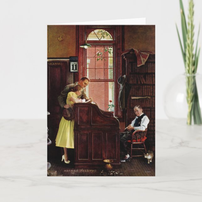 Tarjeta Permiso de matrimonio de Norman Rockwell (Anverso)
