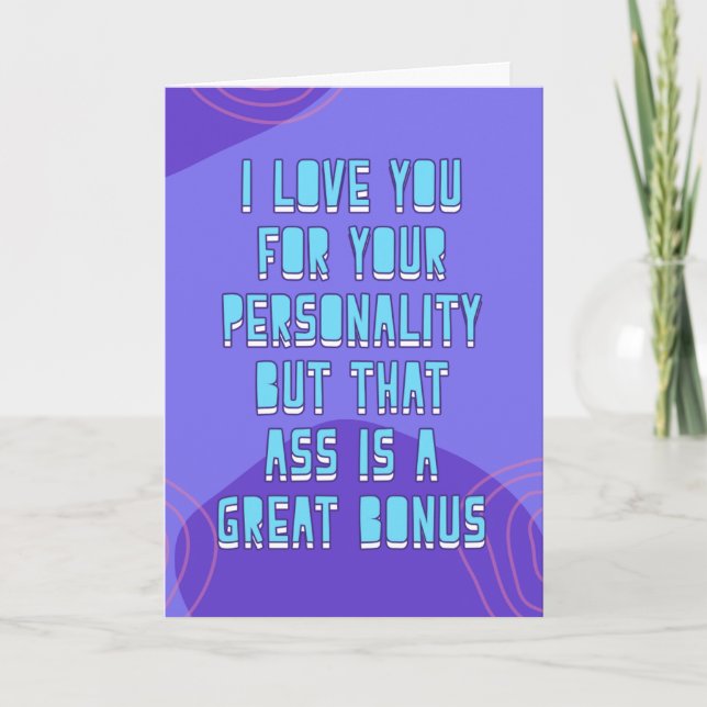 Tarjeta Pero ese sass es un gran bonus, amor divertido (Anverso)