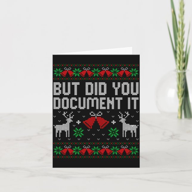 Tarjeta Pero No Lo Hiciste Divertido Oficina Navidad Suéte (Anverso)