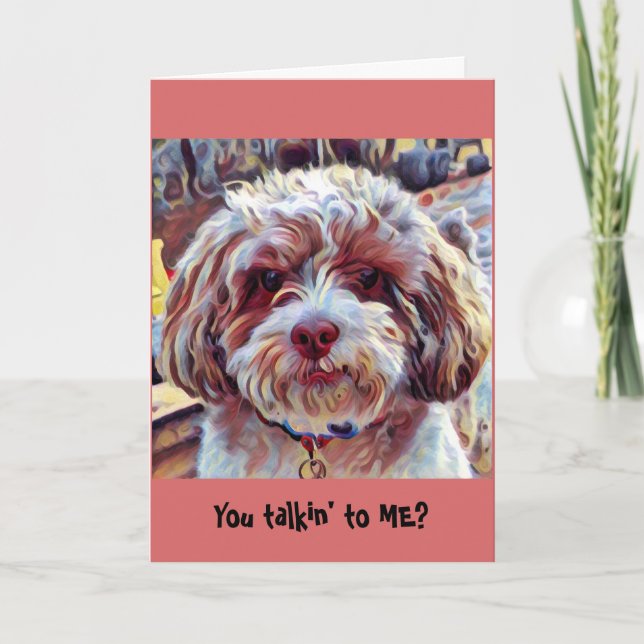 Tarjeta Perrito artístico caprichoso del perro de Shih-Poo (Anverso)