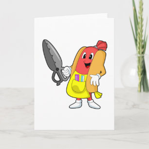Tarjeta Perrito caliente como peluquero con tijeras