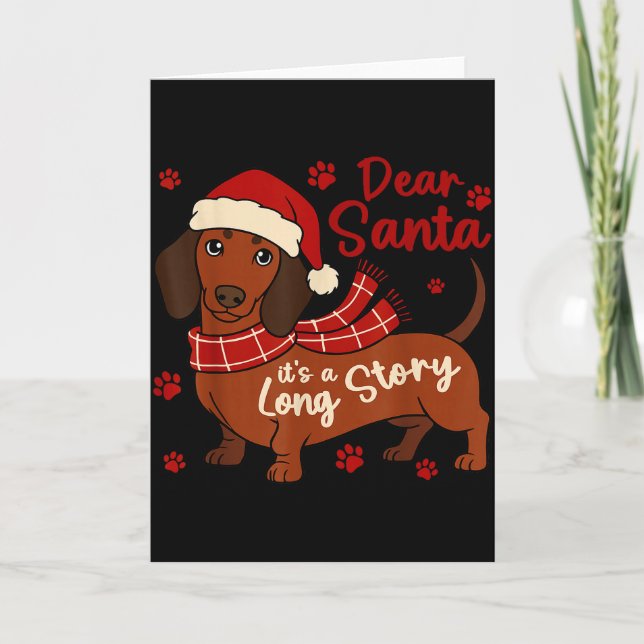 Tarjeta Perrito Dachshund Querido Santa Es Una Historia La (Anverso)