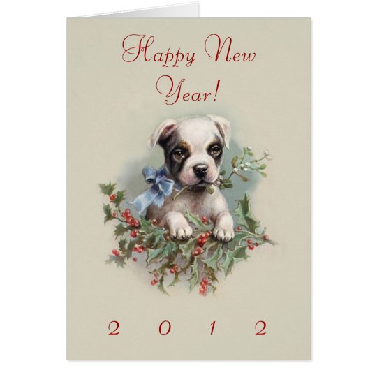 Tarjeta Perrito de Boston Terrier - el perro lindo del Año