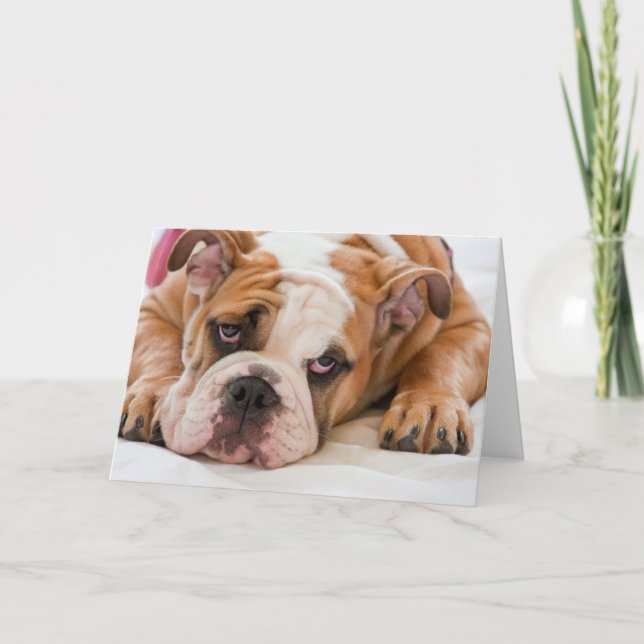 Tarjeta Perrito de bulldog inglés (Anverso)