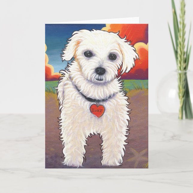 Tarjeta Perrito del arte pop (Anverso)