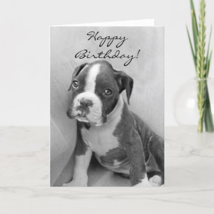 Tarjeta Perrito del boxeador del feliz cumpleaños
