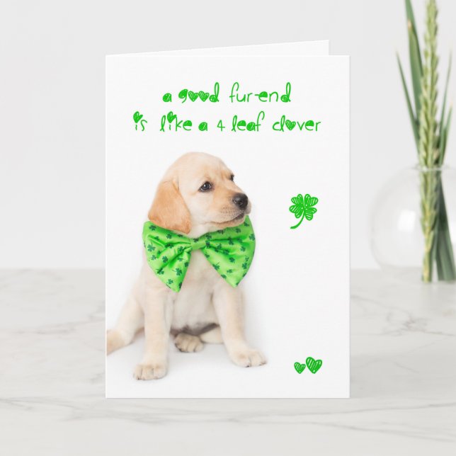 Tarjeta Perrito del día del St Patricks de la amistad (Anverso)