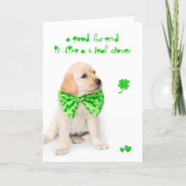 Tarjeta Perrito del día del St Patricks de la amistad