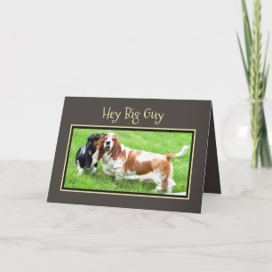 Tarjeta "Perrito divertido y adulto de W/Basset de la
