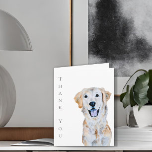 Tarjeta Perrito Golden Retriever Acuarela Gracias