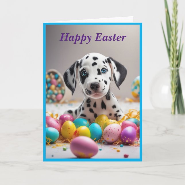 Tarjeta Perrito lindo de Pascua feliz (Anverso)