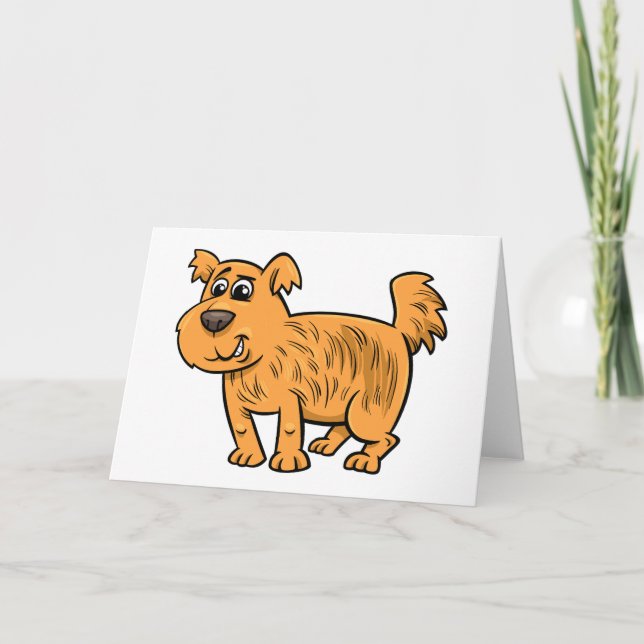 Tarjeta Perrito Naranja Desgreñado (Anverso)