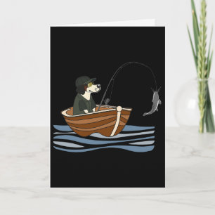 Tarjeta Perrito Pescador Cazador Divertido Entusiasta de M