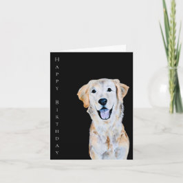 Tarjeta Perrito Retriever Dorado Cumpleaños A La Acuarela