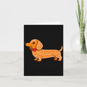 Tarjeta Perrito salchicha de jengibre navidad lindo