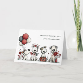 Tarjeta Perritos Adorables Pensando En Ti Ánimo Divertido