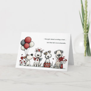 Tarjeta Perritos Adorables Pensando En Ti Ánimo Divertido