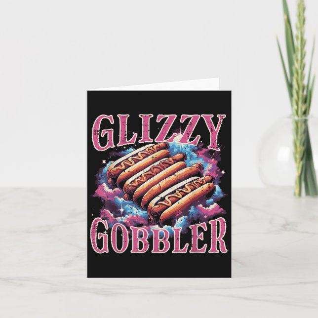 Tarjeta Perritos Glizzy Gobbler Divertido Meme Comida Homb (Anverso)