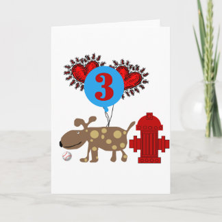 Tarjeta Perro 3 camisetas de cumpleaños y regalos