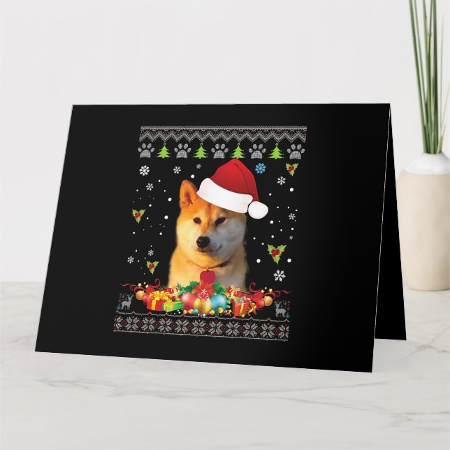 Tarjeta Perro Akita Feliz Navidad Akita Inu Perro Sudadera (Anverso)