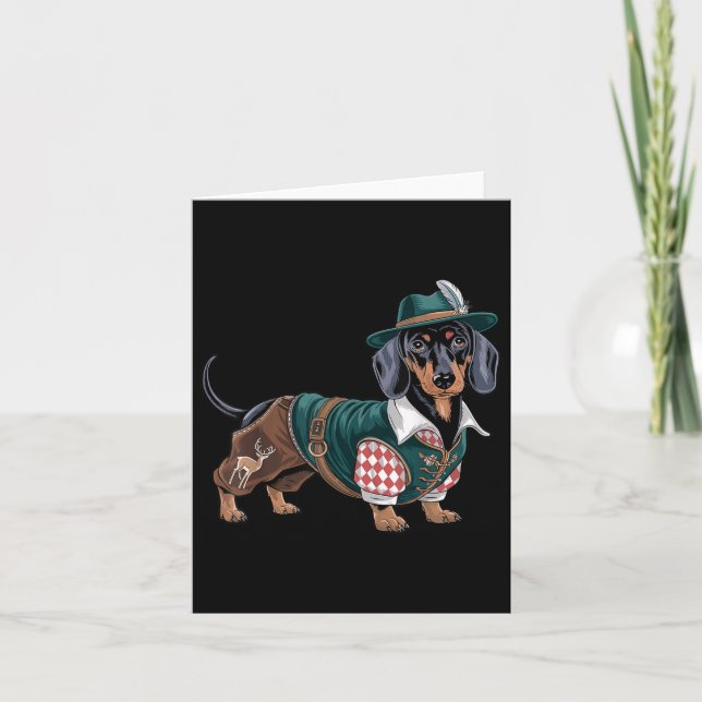 Tarjeta Perro alemán Dachshund Bavarian Weiner Sausage _3 (Anverso)